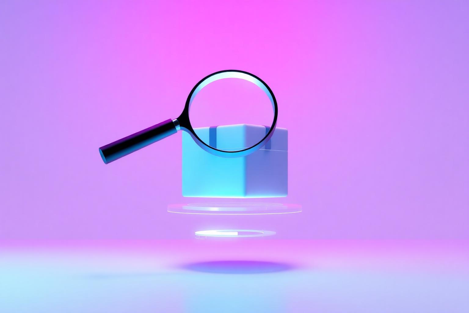 Magnifying glass tracking an order package